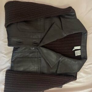 Twiggy brown genuine leather jacket